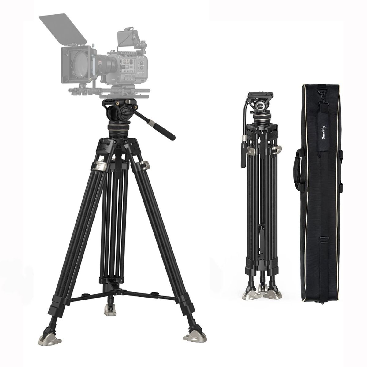 GENERICO - Trípode Fibra de Carbono SmallRig AD-100 para Videocámaras 10Kg 197cm