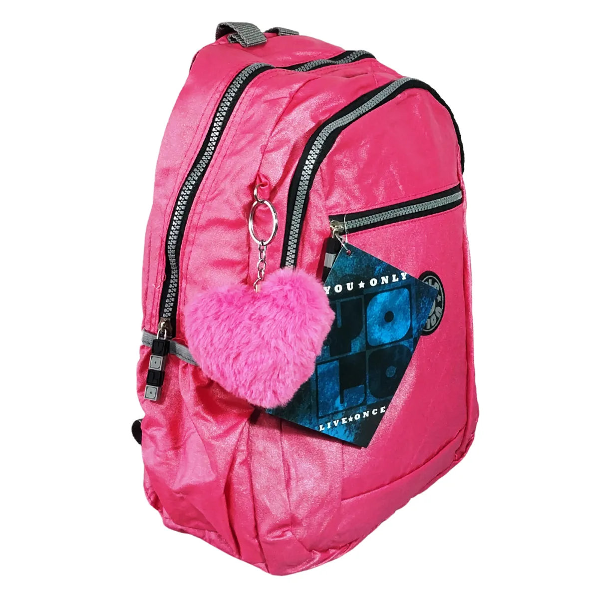 YOLO - Mochila Juvenil Con Pompom Yolo