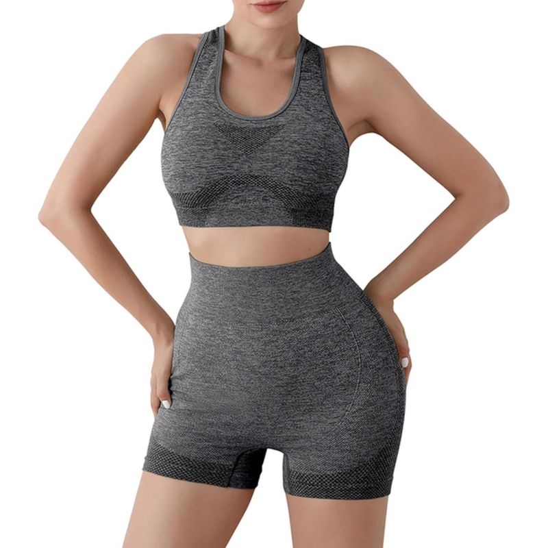 GENERICO - Short levanta Gluteos y Top Conjunto de Yoga y Gimnasio