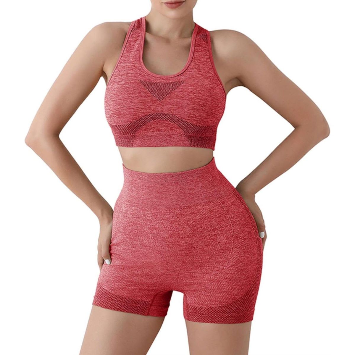GENERICO - Short levanta Gluteos y Top Conjunto de Yoga y Gimnasio