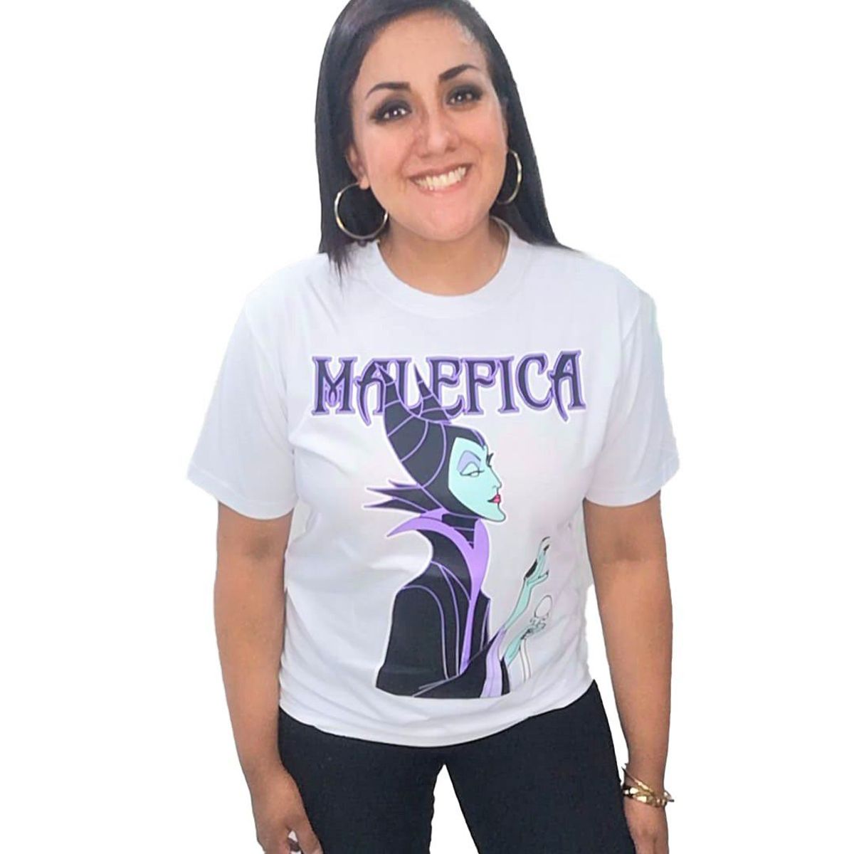 GENERICO - Polo Mujer Diseño Maléfica - Nathalie Love It - Blanco