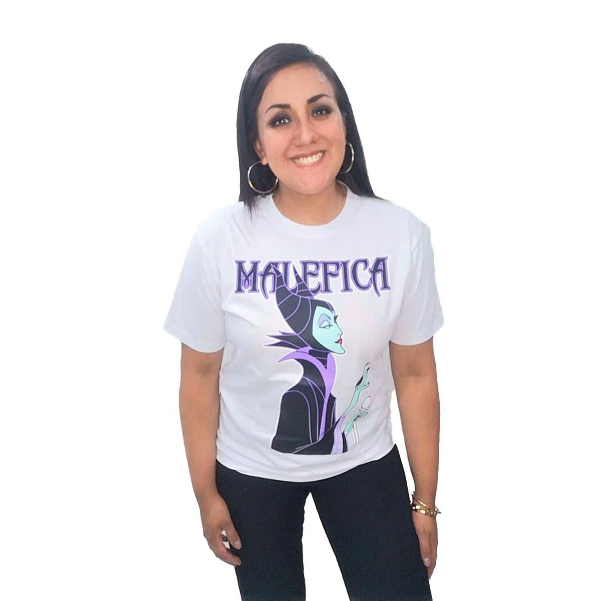 GENERICO - Polo Mujer Diseño Maléfica - Nathalie Love It - Blanco