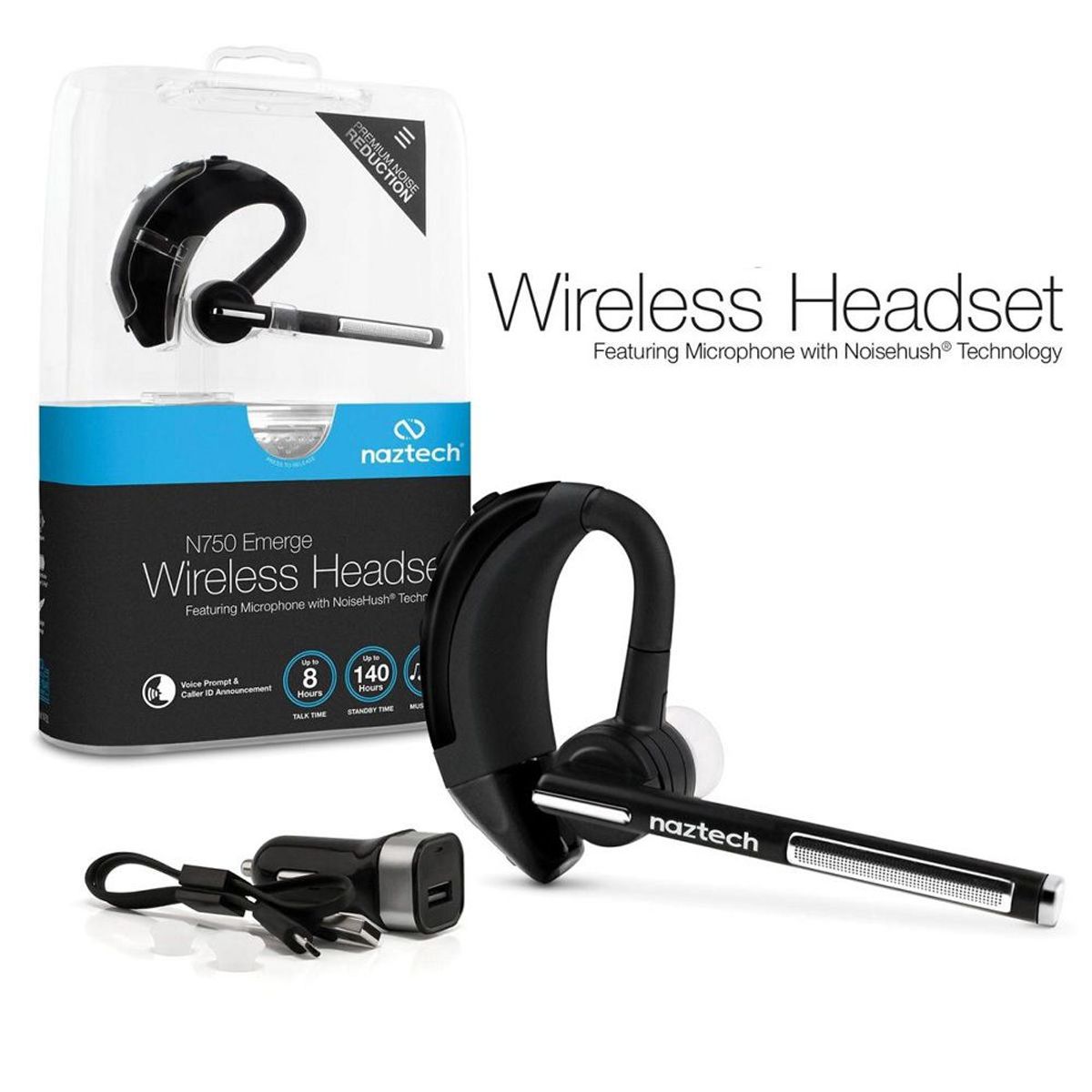 NAZTECH - Auriculares Inalambricos - Naztech - Bluetooth - Negro