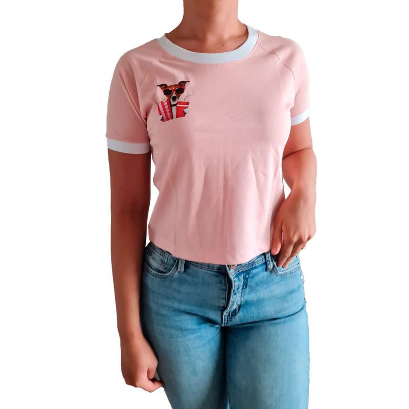 GENERICO - Polo mujer manga corta dog love - Melón