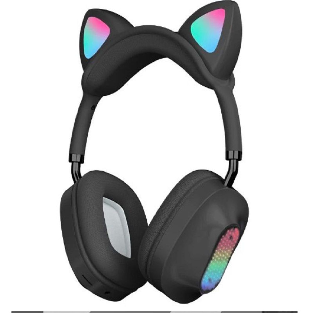 SEISA - Audifono Bluetooth Oreja Gato con Luz Led -negro