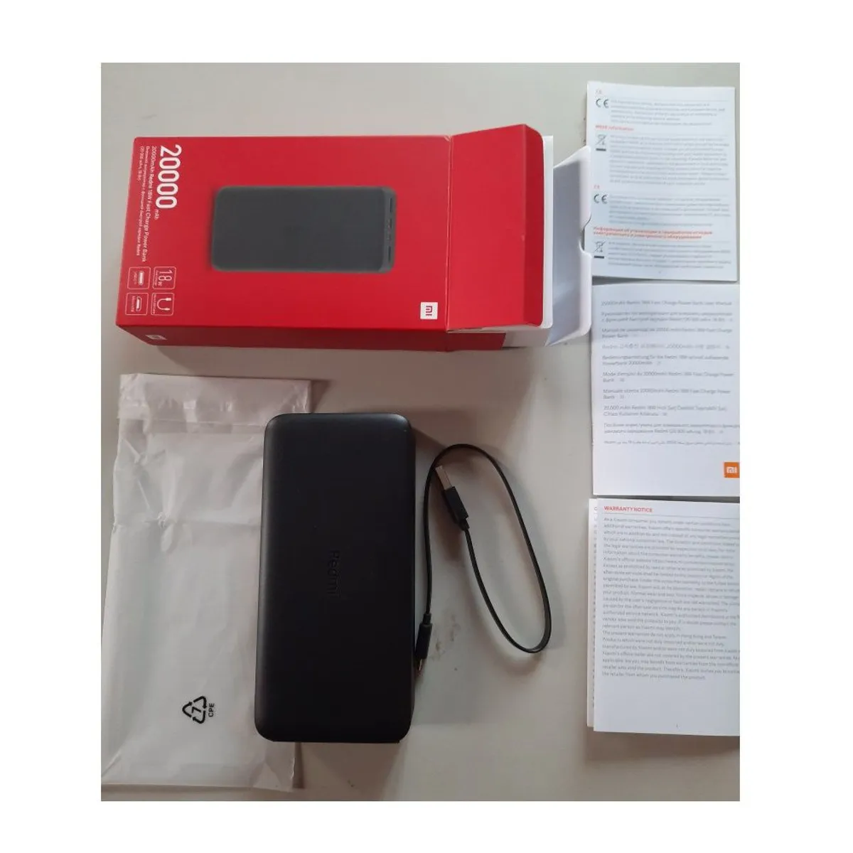 XIAOMI - Power Bank Xiaomi 20000 Mah Carga Rápida Negro