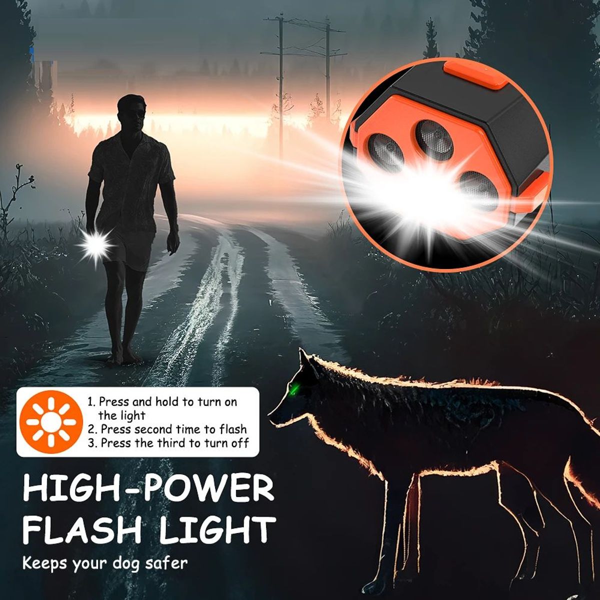 GENERICO - Ahuyentador Perros Ultrasonic Dog Trainer Bat Recargable U50