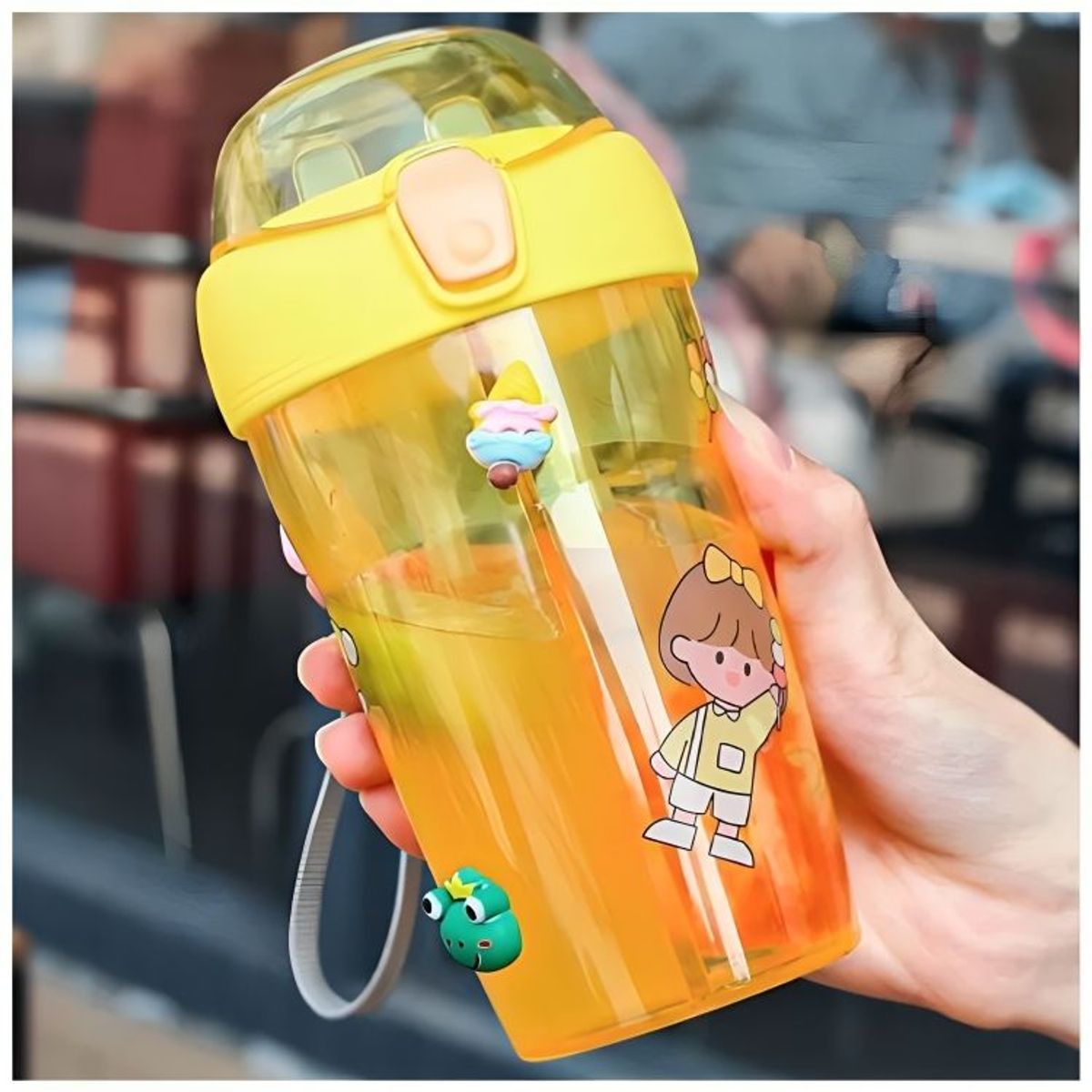 GENERICO - Tomatodo Doble Compartimiento con Stickers 3D 500 ml