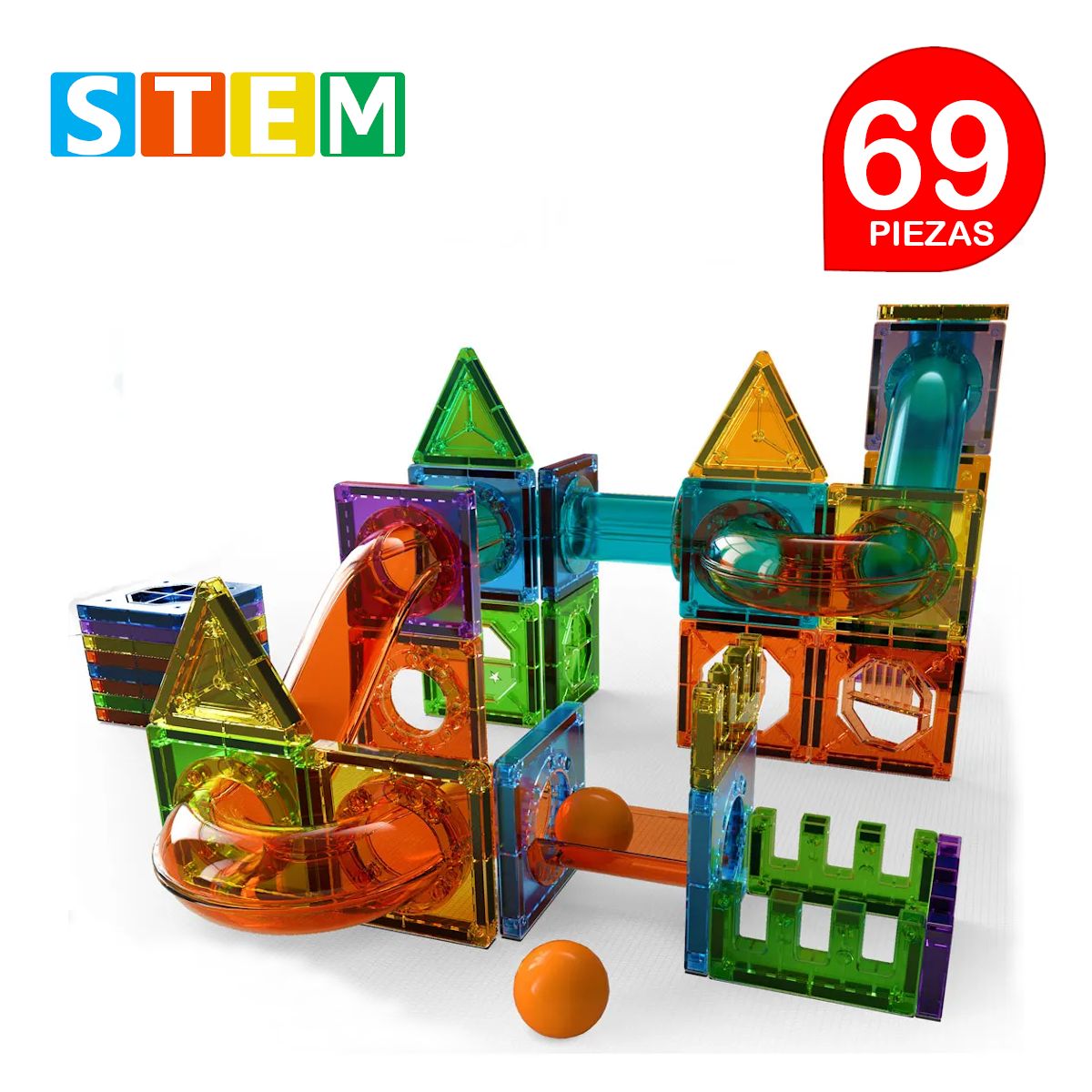 STM - Bloques magnéticos didácticos STEM caja 69 piezas