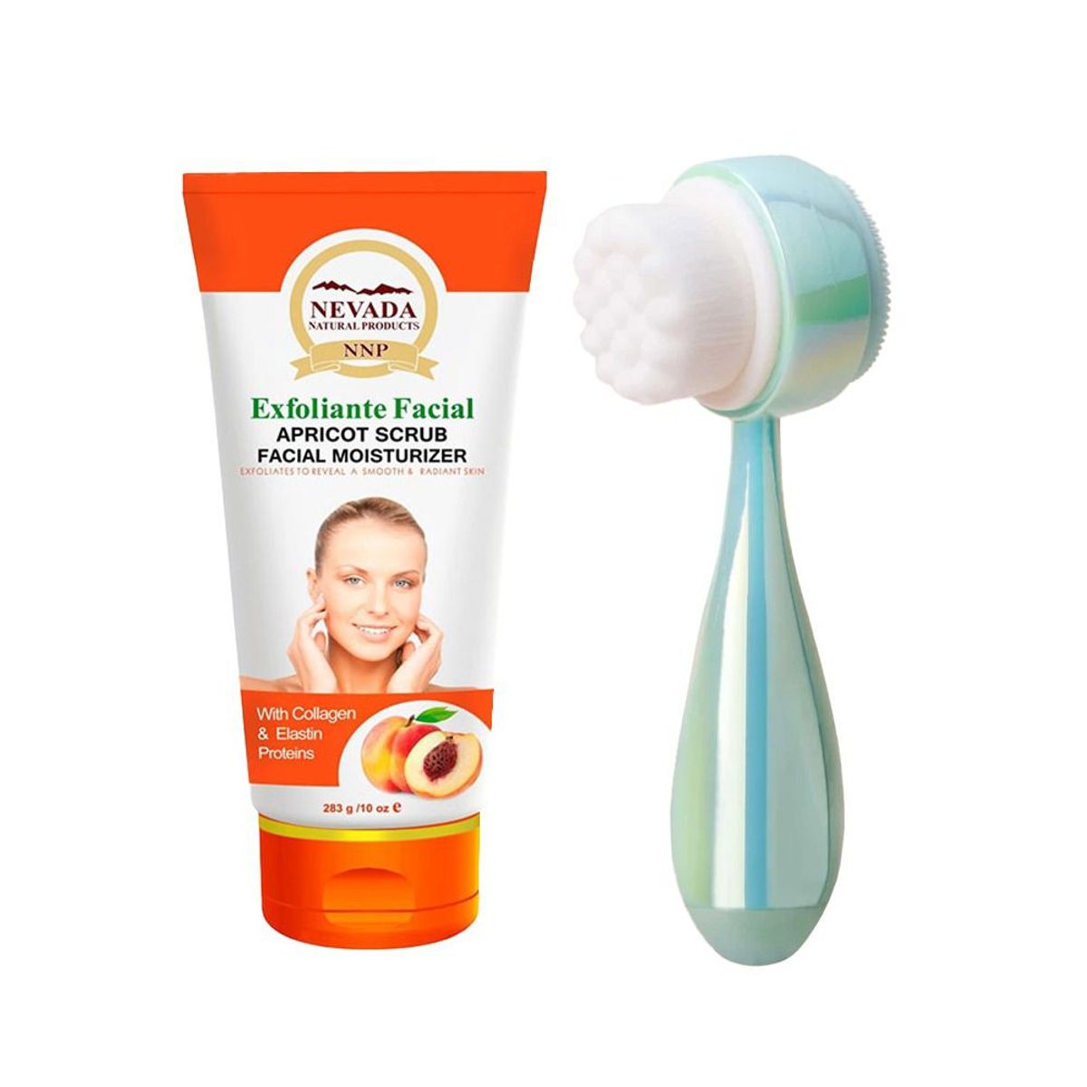 NEVADA NATURAL PRODUCTS - Exfoliante de Albaricoque y Cepillo Limpiador Facial