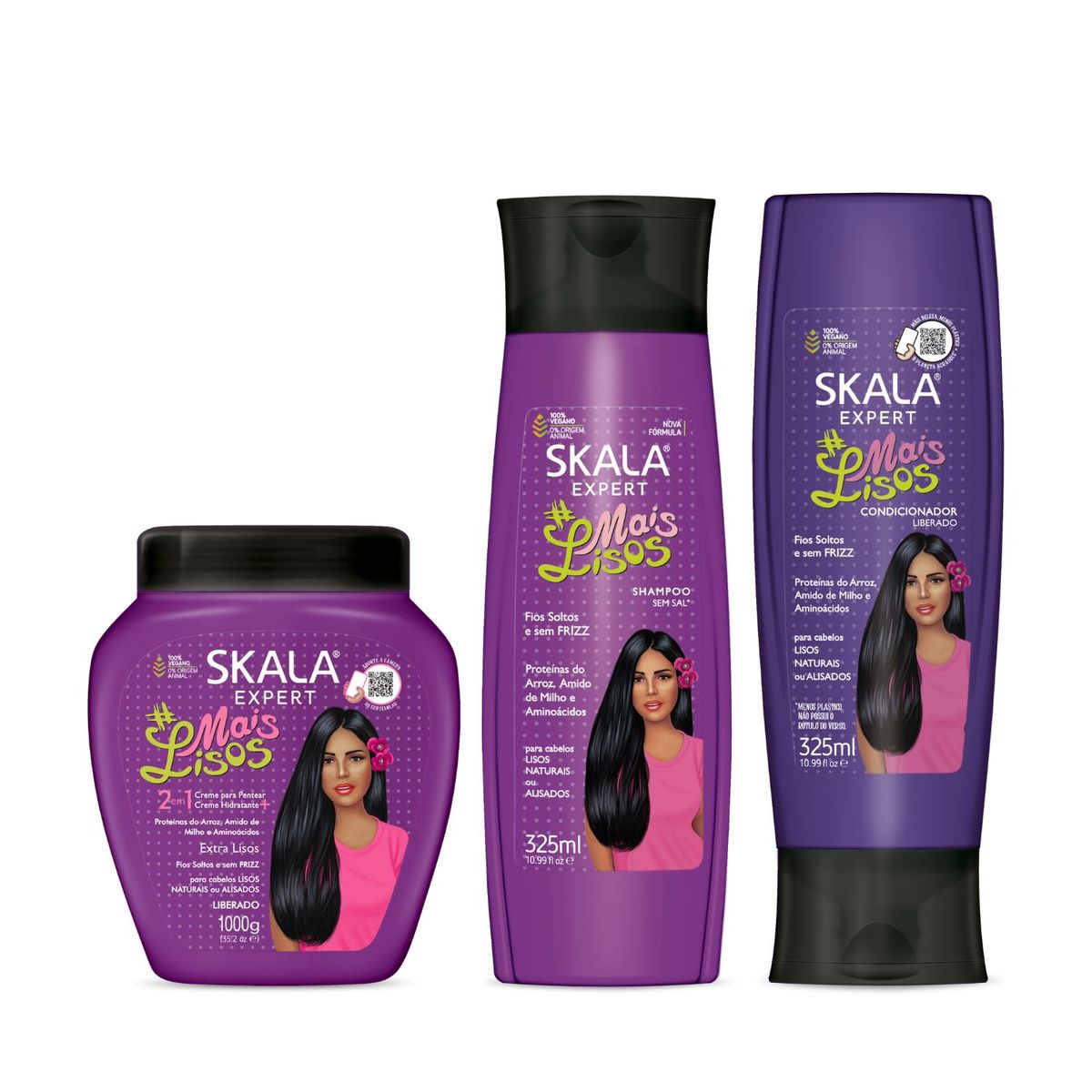 SKALA - Crema Shampoo Acondicionador Mais Lisos Skala Expert 3 Uds Set