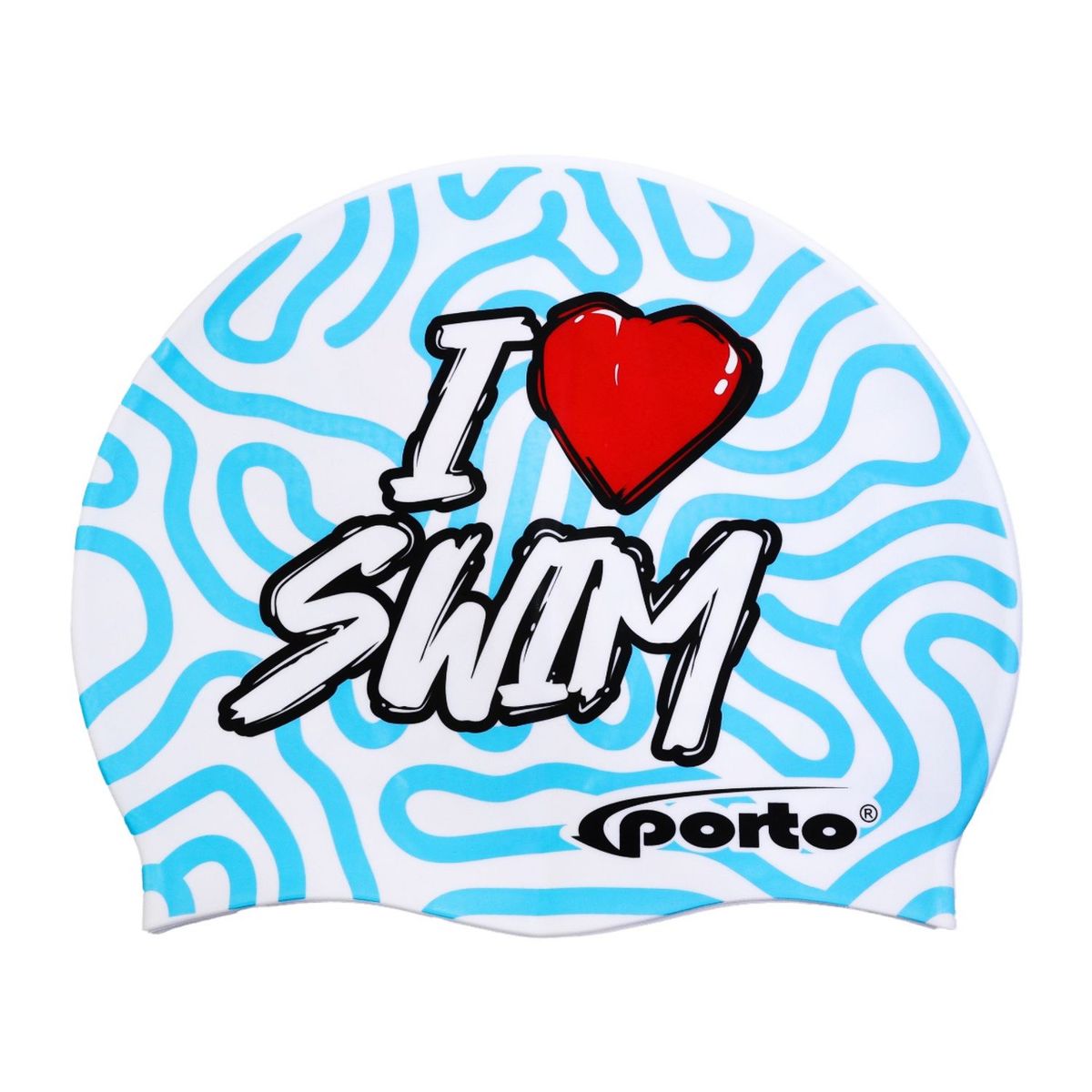 PORTO - GORRO PARA NATACIÓN PORTO DISEÑO SILICONA CELESTE POR-460-43