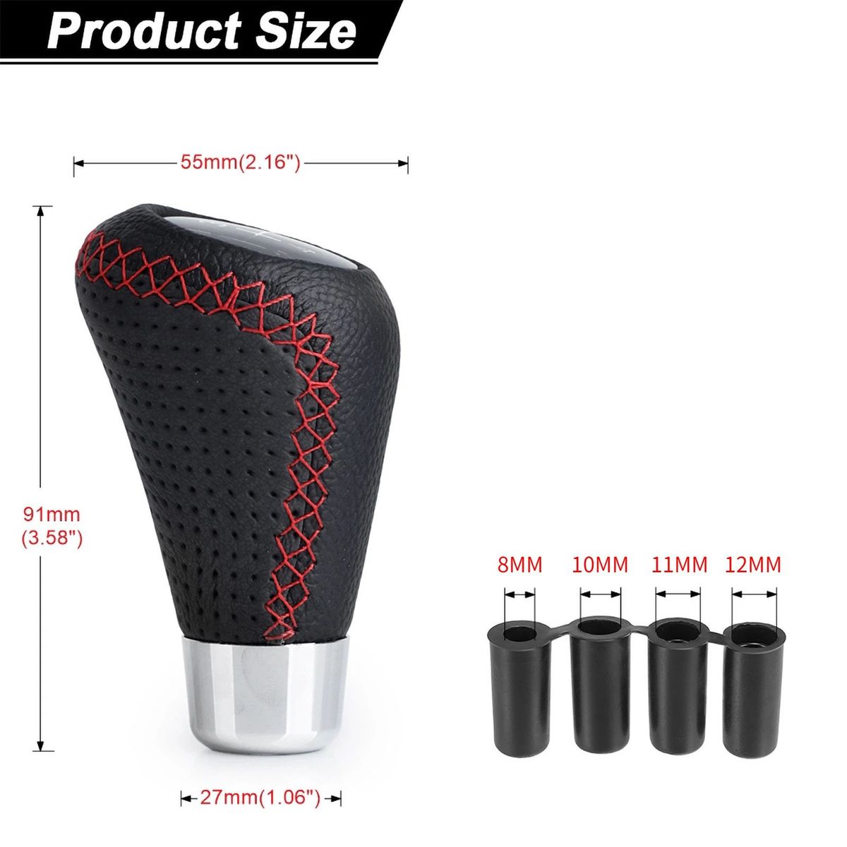 GENERICO - Pomo Perilla Palanca De Cambios 5 Velocidades Manual Rojo