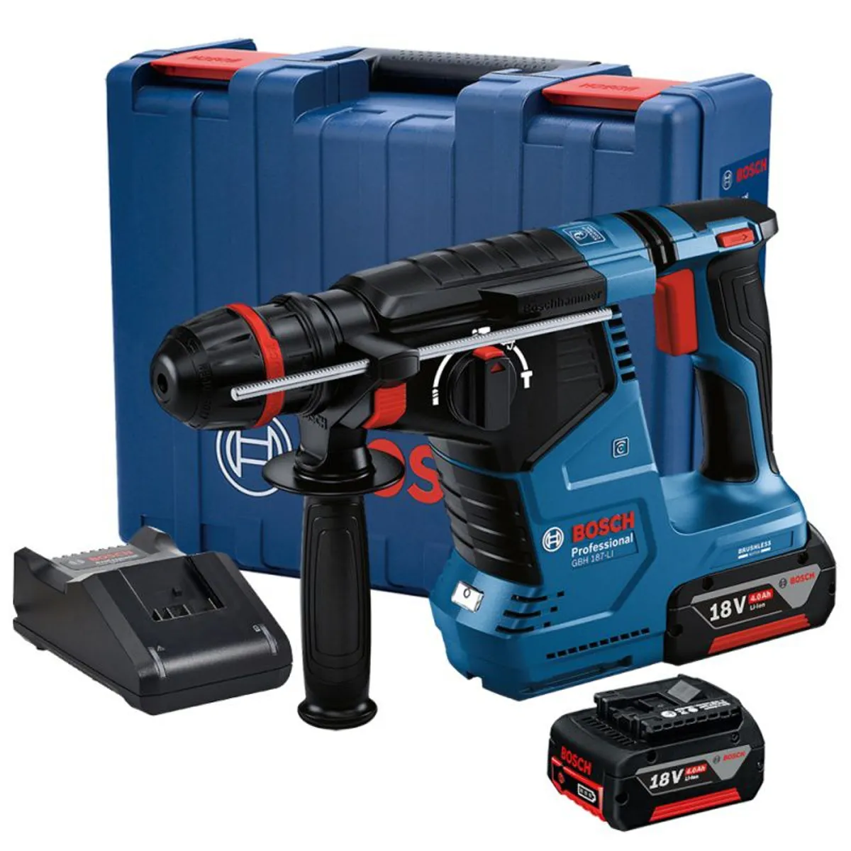 BOSCH - Rotomartillo SDS Plus/ 18V Brushless Inc 2 Bat y Carg Bosch GBH 187-LI