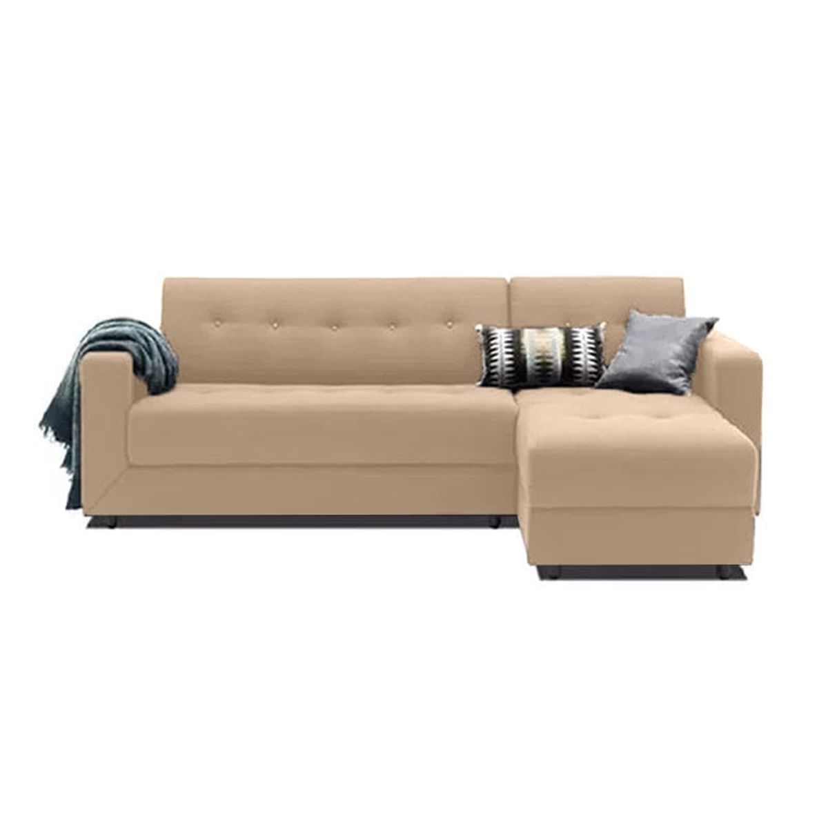 GENERICO - Sofá Seccional  Andreanne Color Marfil + 2 decorativos Tela Waterproof