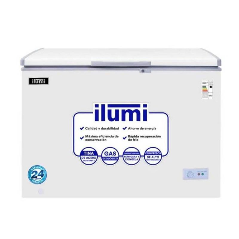 ILUMI - Congelador Ilumi TFI-3400WH 340L con Tina de Acero Inoxidable Blanco