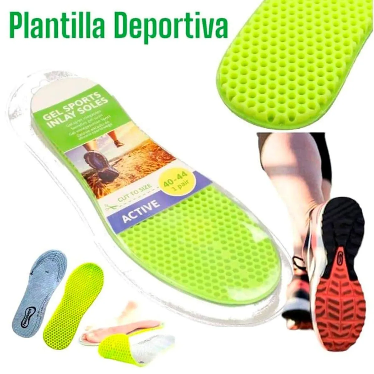 GENERICO - Plantilla Confortable y Alto Impacto Reverso de Gel Varones