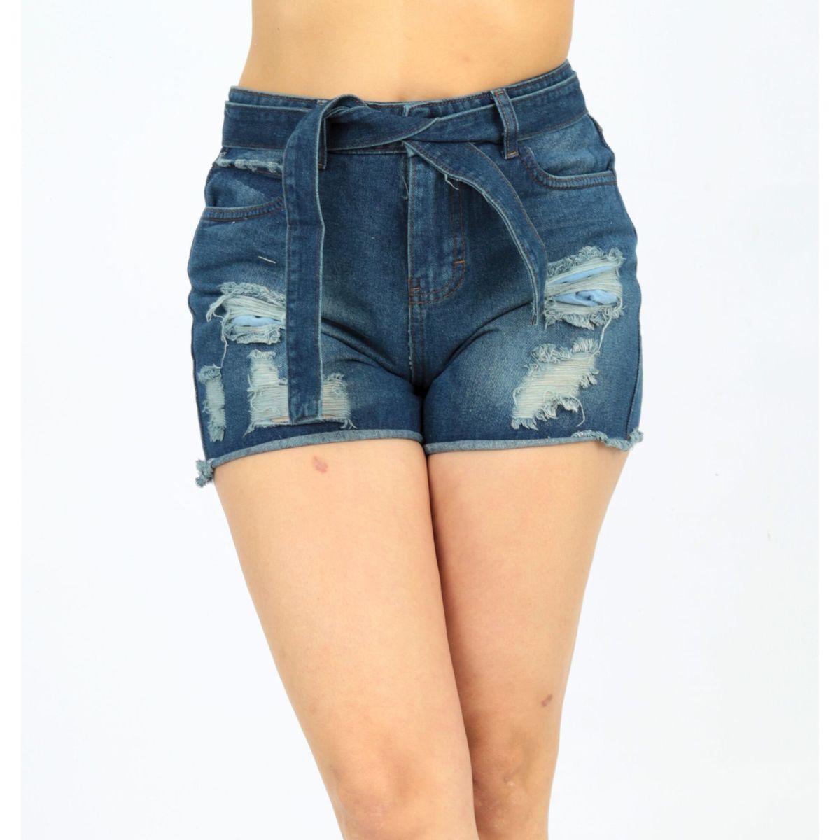 BENCUS JEANS - Short Lazo Rasgado Jean Mujer