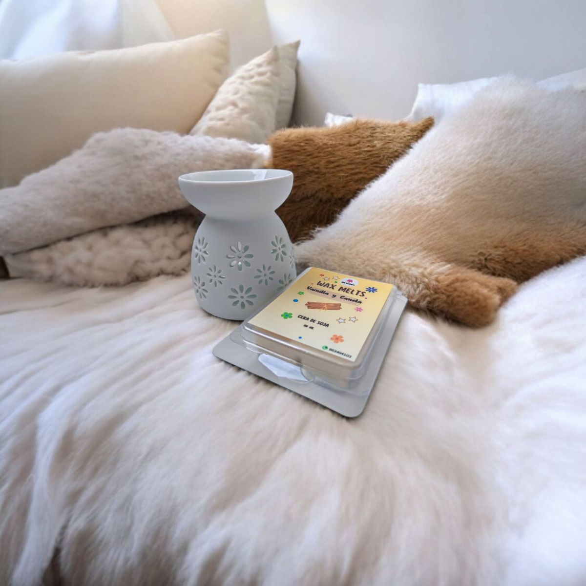 GENERICO - PACK HORNITO QUEMADOR BLANCO MAS WAX MELTS DE CERA