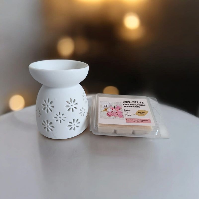 GENERICO - PACK WAX MELTS PERFUMADA MAS HORNITO QUEMADOR BLANCO 1