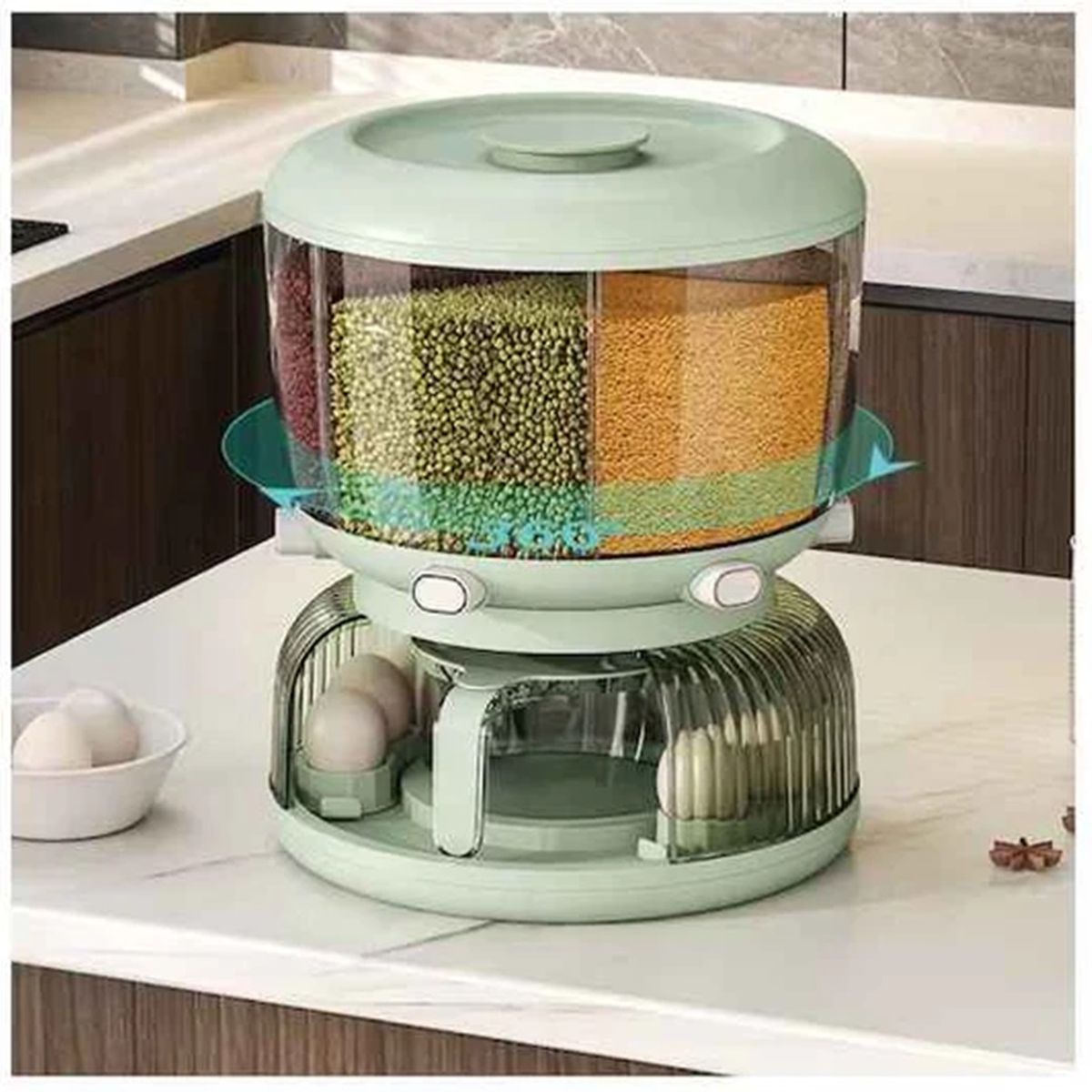 GENERICO - Organizador Dispensador  de Arroz Menestras para Cocina Verde