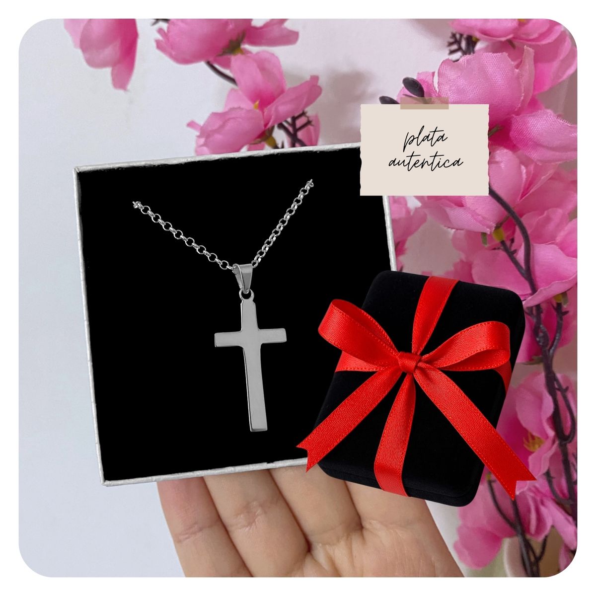 GENERICO - Collar Cruz Unisex Religioso Minimalista Joya en Plata