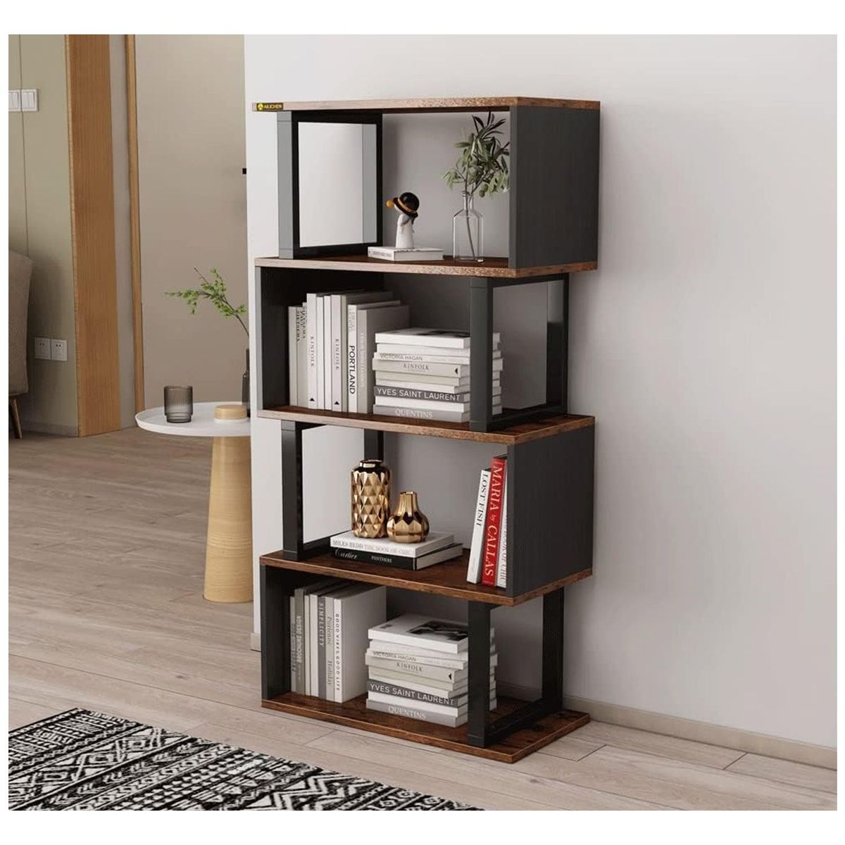 VENTITAS HOME - Librero Minimalista Mianur Ventitas Home Negro y Gales