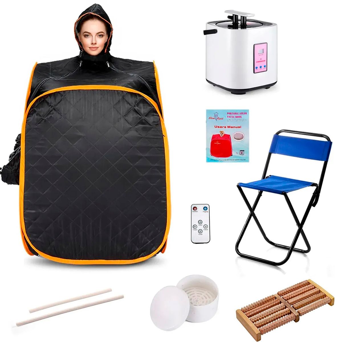 PERUMASSAGE - Sauna Portatil Plegable Sistema de Vapor con Accesorios