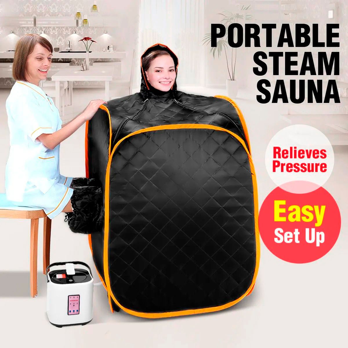 PERUMASSAGE - Sauna Portatil Plegable Sistema de Vapor con Accesorios