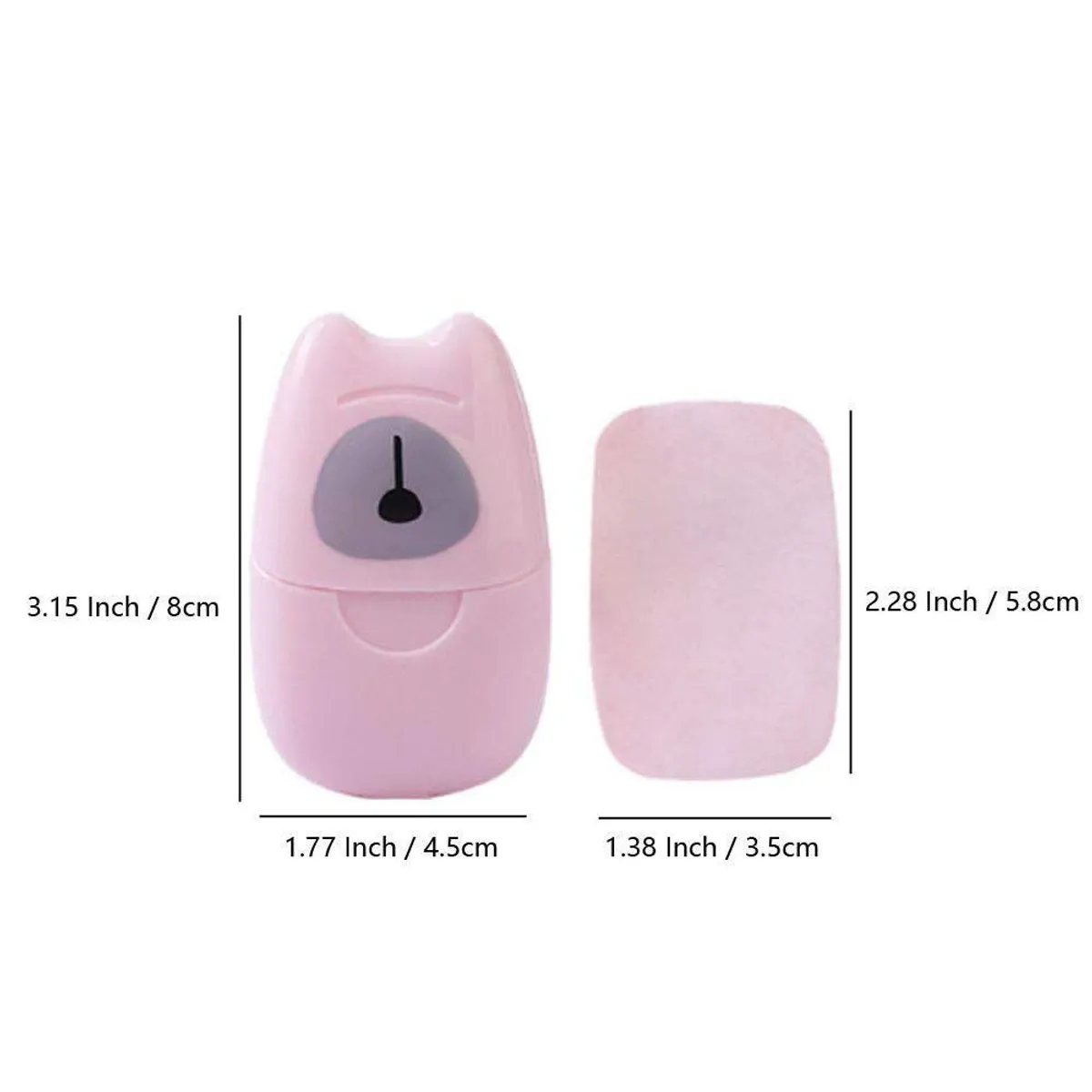 GENERICO - Mini hojas de papel de jabón de viaje portátiles ROSA