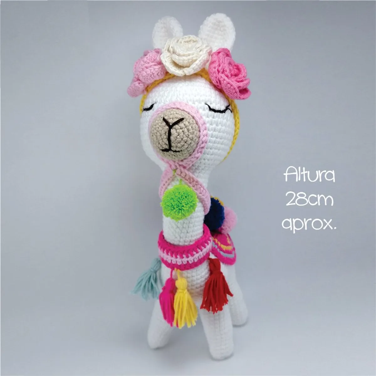 GENERICO - Llama amigurumi peru 28cm peluche adorno