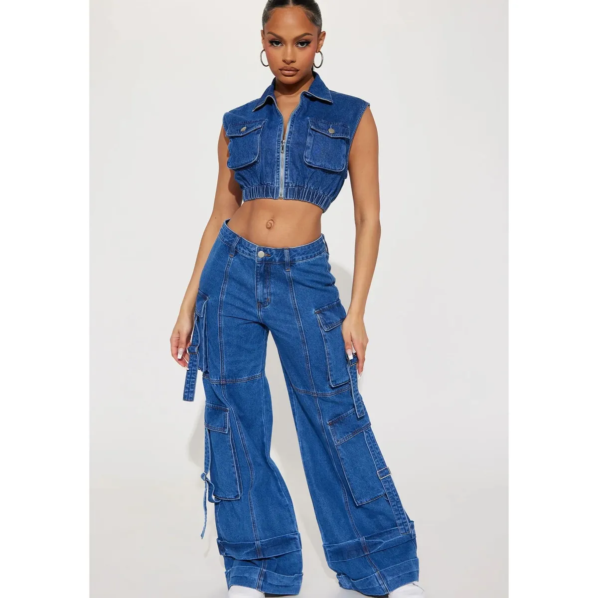 BENCUS JEANS - Blusa Corta Denim Mujer