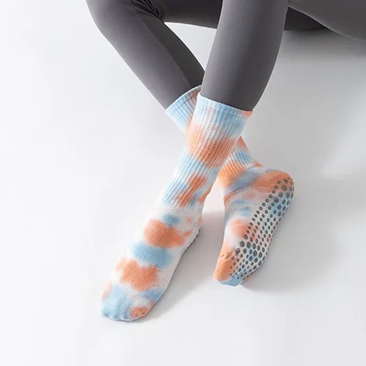 GENERICO - Medias Mujer Antideslizantes Deportivas Grip Coloridas -M1