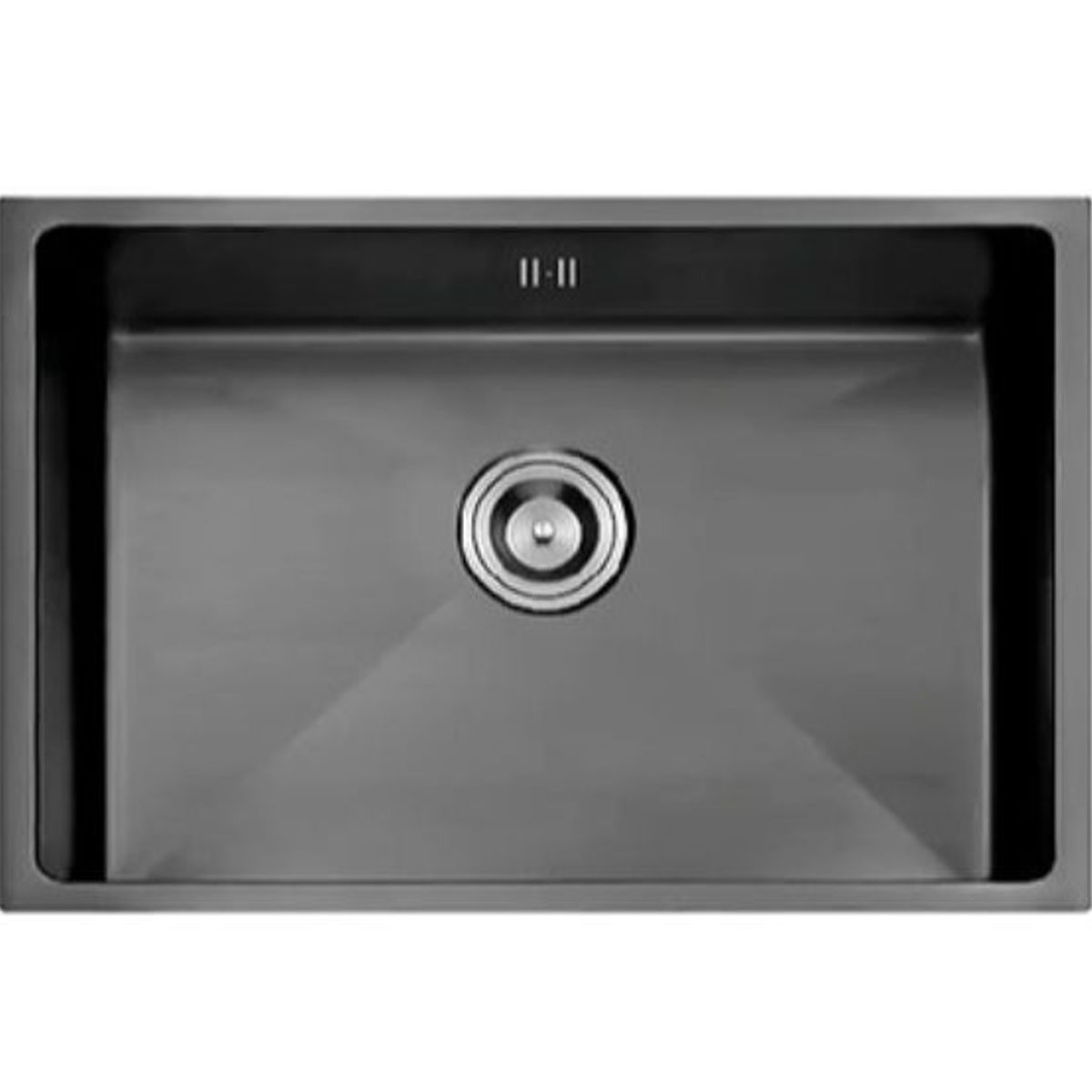 XM - Lavadero de Lujo para Cocina Nano Negro 46cm x 46cm Acero Inox