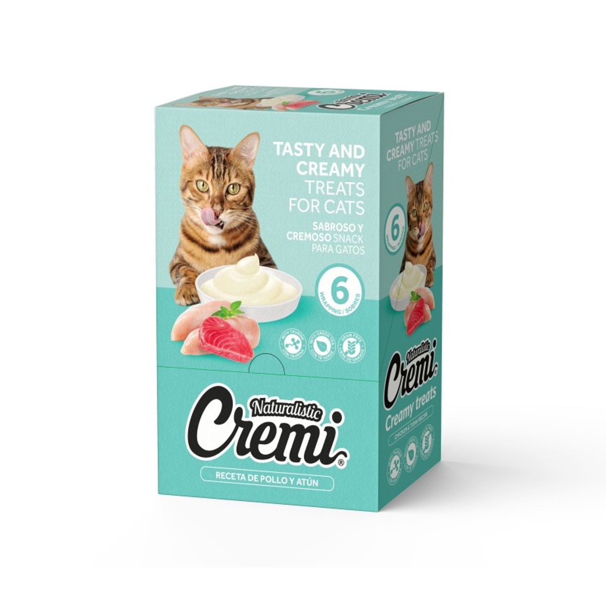 Cremi Snack Húmedo Pollo y Atún Para Gato x 6 Sobres, marca GENERICO - Foto Principal