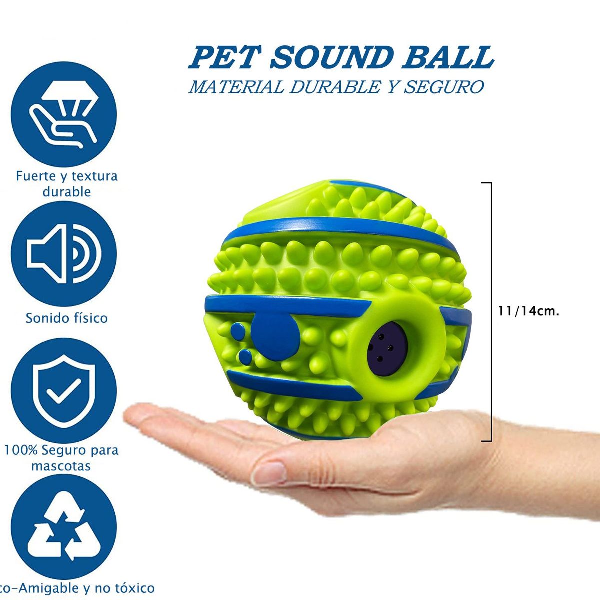 GENERICO - Pelota De Sonido Para Perro Con Textura D14cm