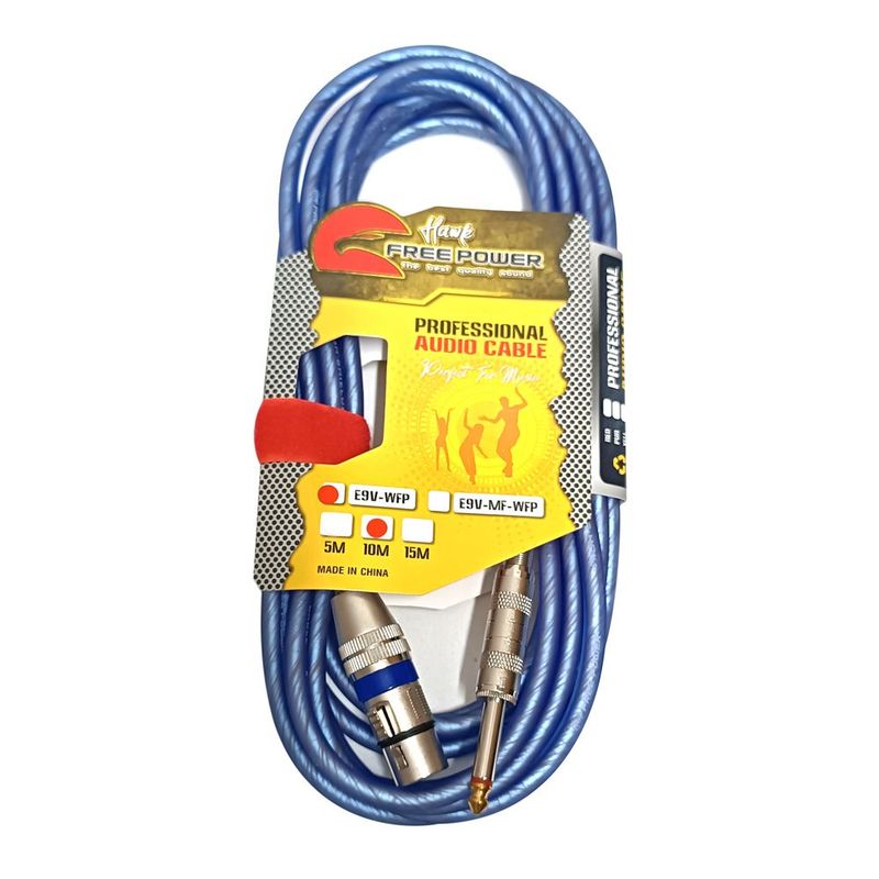 GENERICO - Cable Canon xlr Hembra a plug mono de 10 mts Free Power
