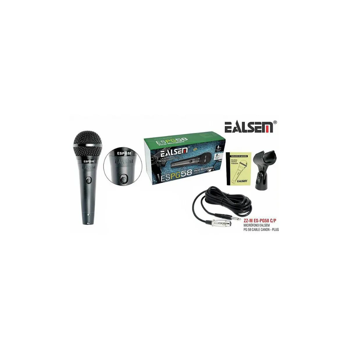 EALSEN - Microfono Ealsem Dinamico con cable de 5 mts ESPG58