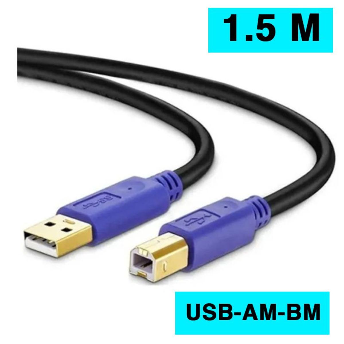 GENERICO - Cable USB 2.0 de 1.5 MT para Impresora Scaner Epson Hp Canon Xerox
