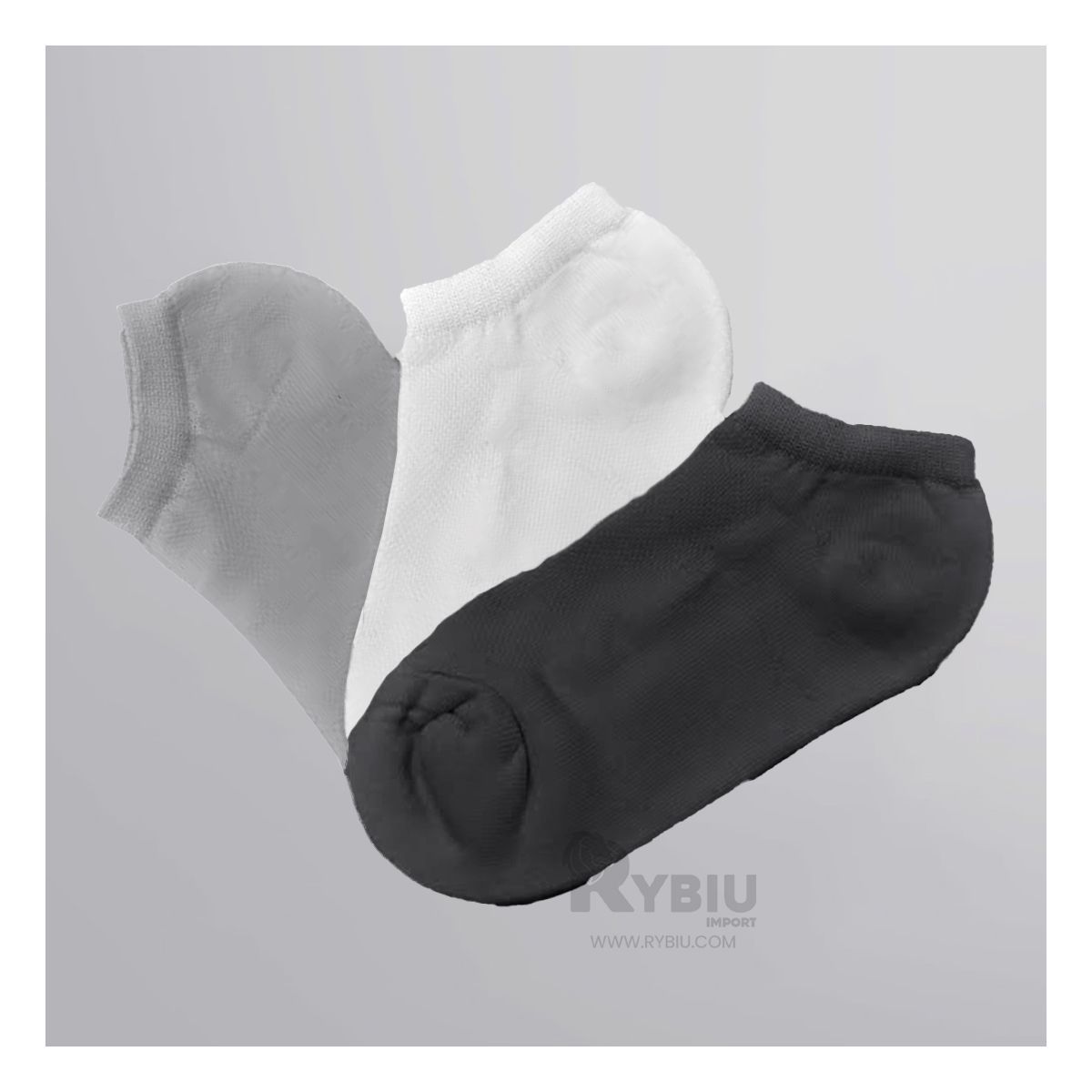 RYBIU IMPORT - Medias Taloneras Casuales Hombre RYBIU Pack X3