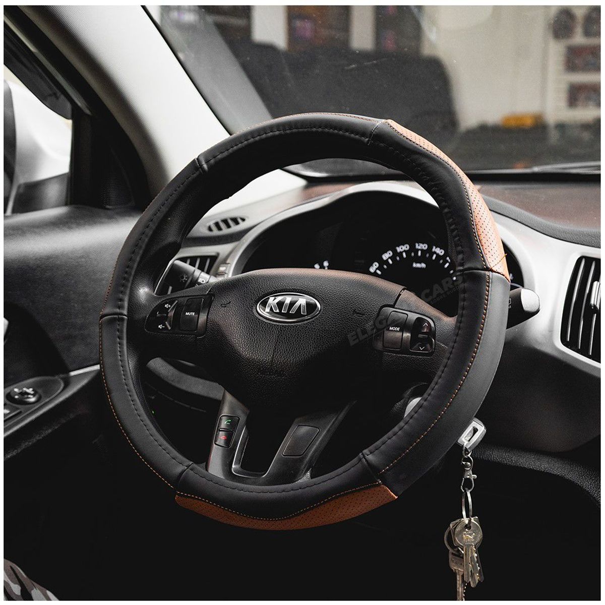 GENERICO - Forro De Timon Antideslizantes  Protectora Cuero Microfibra