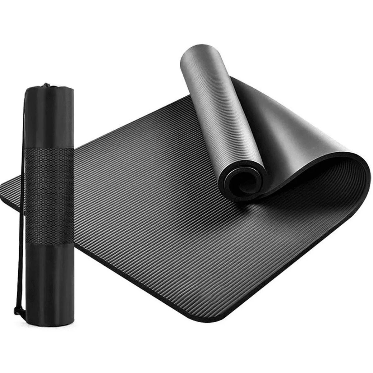 WINNER - PISO MAT YOGA 10MM SUJETADOR + FUNDA - NEGRO