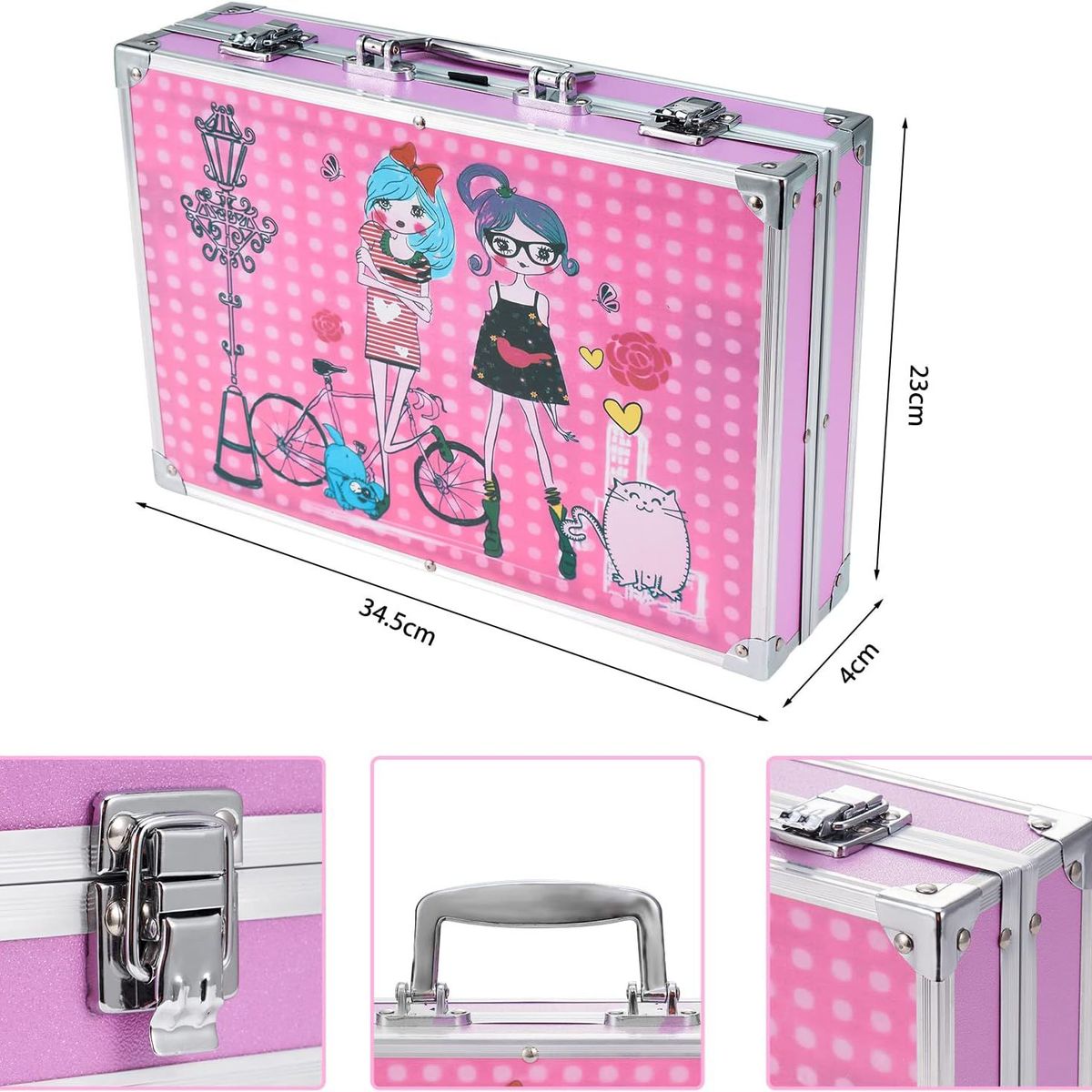 GENERICO - set de arte 145 piezas maleta de aluminio - Animado