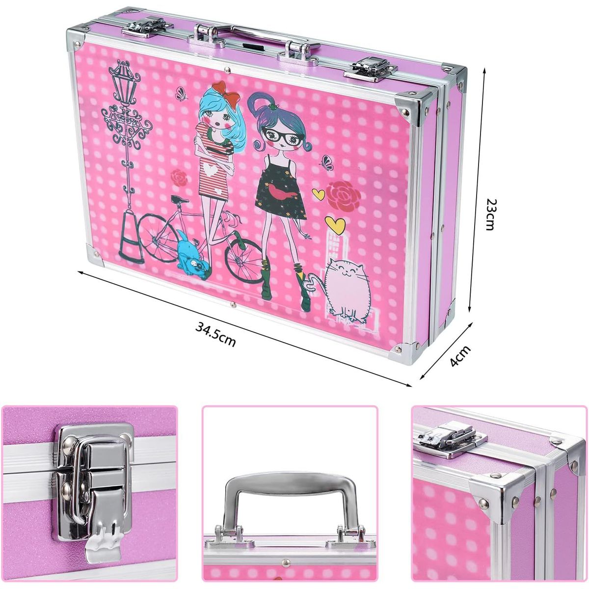 GENERICO - set de arte 145 piezas maleta de aluminio - Animado