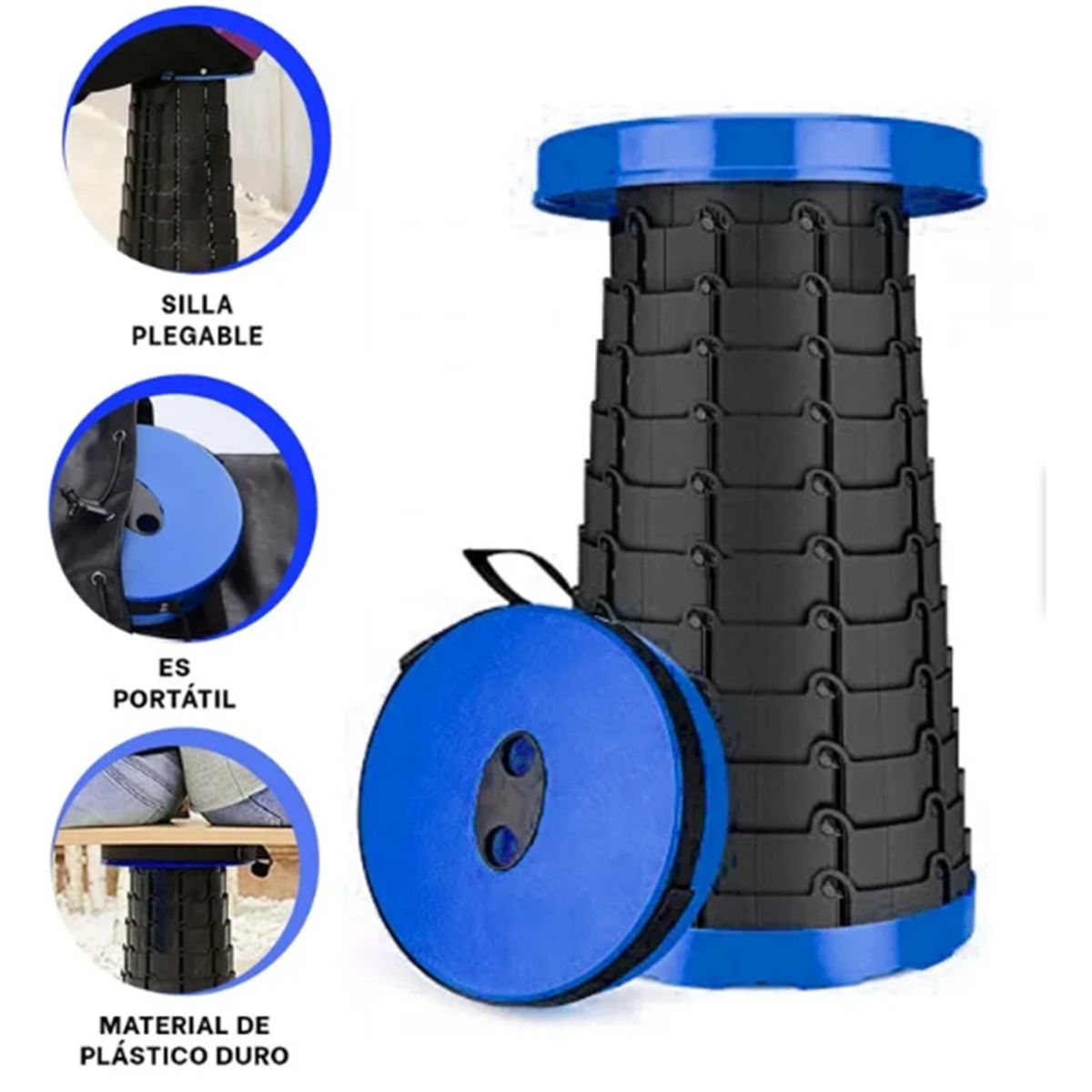 GENERICO - Taburete Banco Plegable Portátil  Navidad - Azul