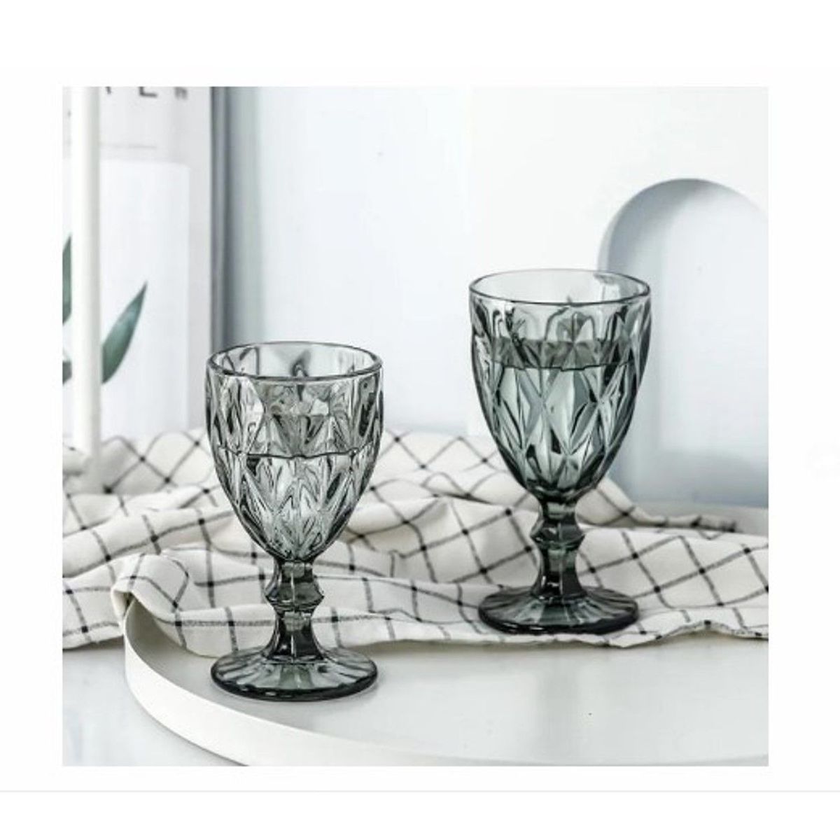 GENERICO - Copas Labradas NEGRO de Calidad 6 pzas