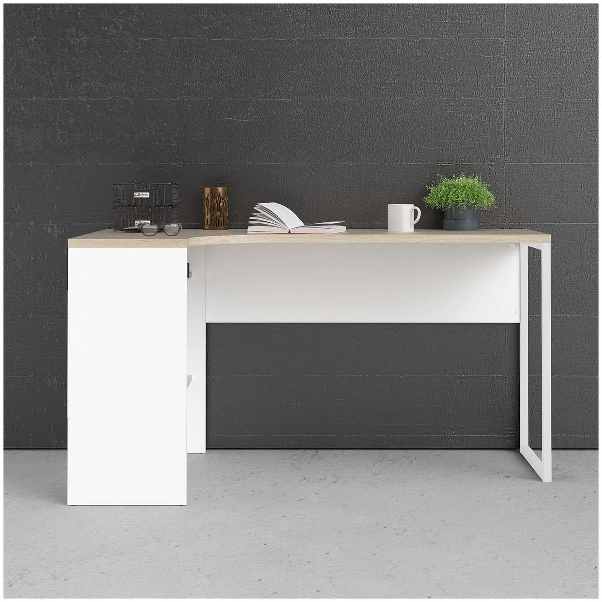 VENTITAS HOME - Escritorio de Oficina en L Rignonio Ventitas Home Duna y Blanco