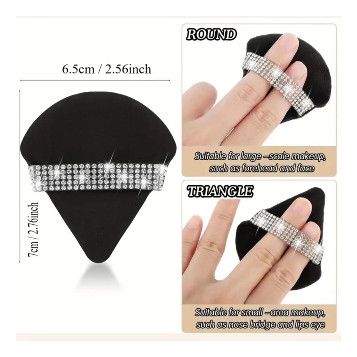 GENERICO - Borla Triangular de Maquillaje 2 und Negro