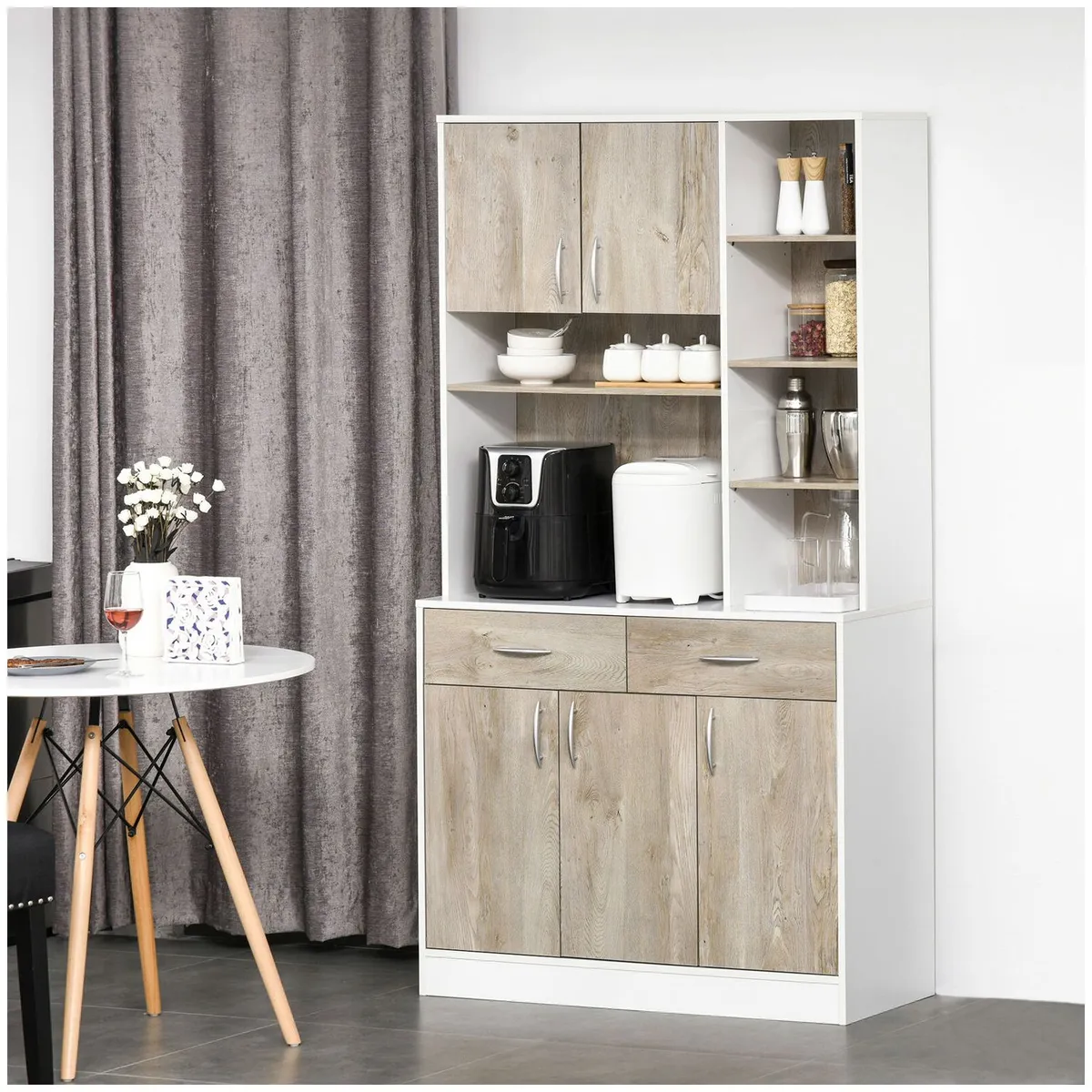 VENTITAS HOME - Repostero de Cocina Scribens Ventitas Home Ceniza y Blanco