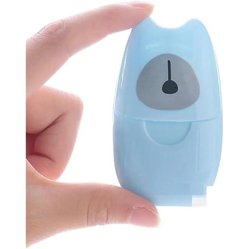 GENERICO - mini hojas de papel de jabón de viaje portátiles celeste_.